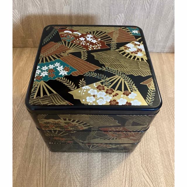 春慶　漆器　お重　重箱　山茶花　おせち料理 飛騨春慶 渕丸二段重 6.5寸 | 伝統工芸 おせち お重 お重箱 料理